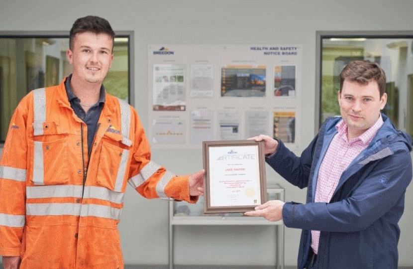 High Peak MP praises Hope Cement Works apprentices