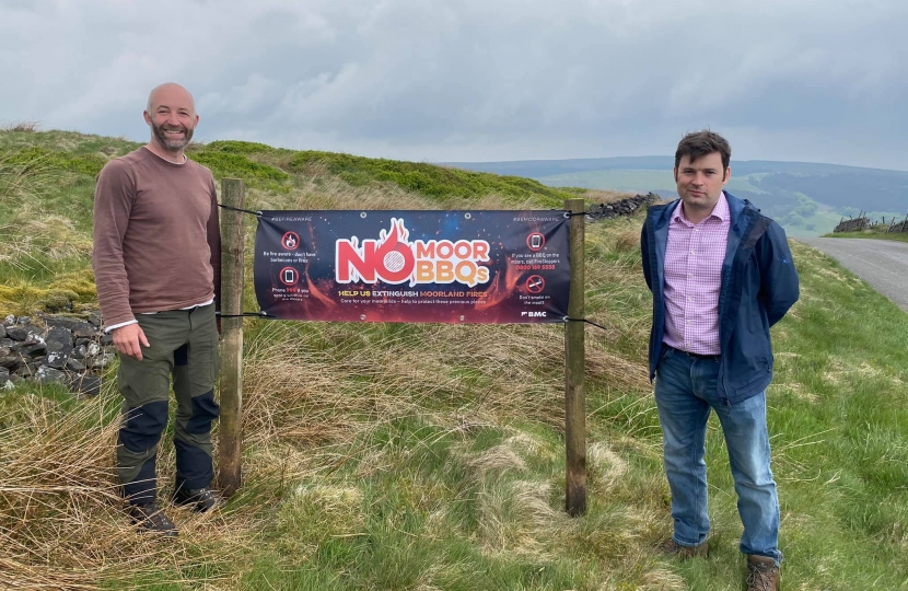 Robert Largan and Peak District Moorland Group campaign to keep barbecues off the moorland