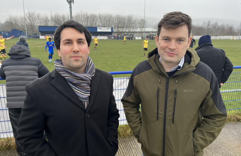 Robert Largan MP at Glossop North End FC