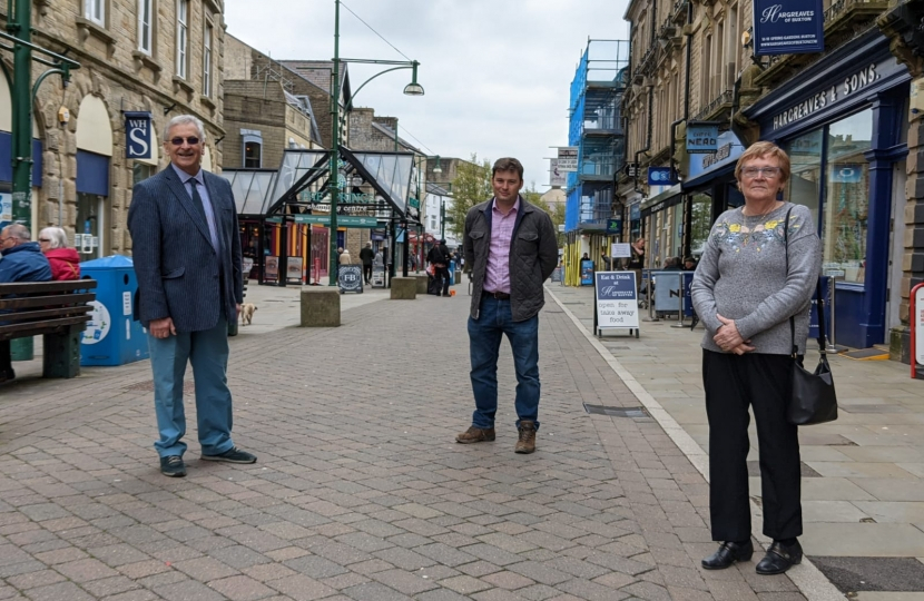 Robert Largan MP, Borough Councillor Linda Grooby for Cote Heath and County Councillor Tony Kemp for Buxton West