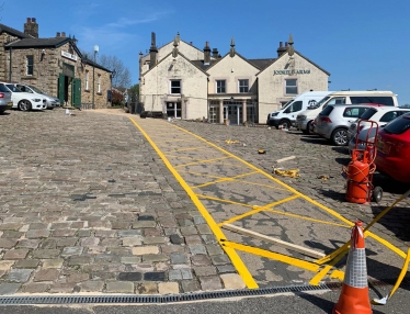 Robert Largan MP welcomes new footpath markings at Whaley Bridge railway station