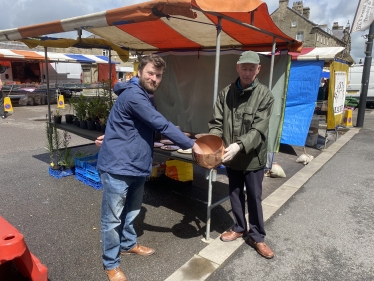 Robert Largan MP does Quarterly Members Draw at Buxton Market