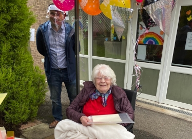 Robert Largan MP visits care home resident on her 100th Birthday