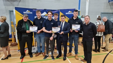 High Peak MP presents Heritage Skills awards to Breedon Cement Works apprentices