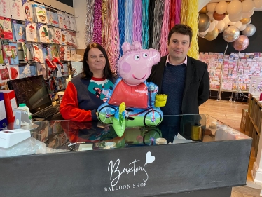 Robert Largan MP meets Peppa Pig in Buxton