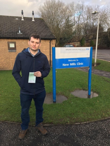 Robert Largan MP outside New Mills Walk in Clinic