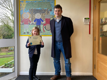 Chinley Primary School Student wins MP's Christmas Card design competition