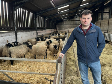 Robert Largan MP at a visit to a local farm in the High Peak